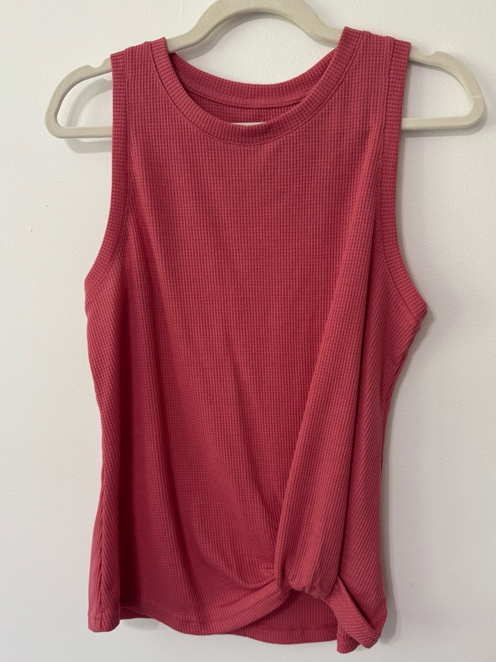 Waffle Knit Twist-Hem Tank Top BRAND NEW